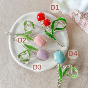 Elegante Haarkrallen für Frauen, Blumen Haarschmuck, Tulpen Haarspangen, Haarschmuck Geschenk für Frauen, Sommer Haarspangen, Valentinstag Geschenk Bild 5