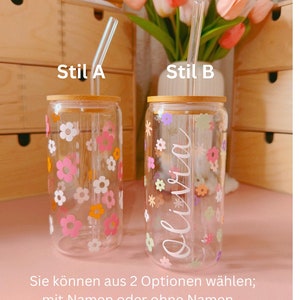 Klarglas-Kaffeetassen oder becher, Frühlingsinspirierte personalisierte Tassen, handgefertigte personalisierte Geschenke für Ihre Lieben, Geschenke für Kaffeeliebhaber Bild 9