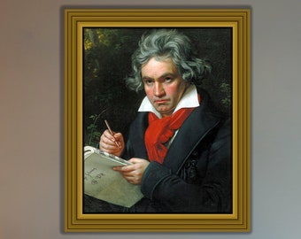 Ludwig van Beethoven, Retrato de Joseph Karl Stieler, 1820. Reproducción de impresión Giclee. Arte de pared/Decoración de pared. Regalo para músico/amante de la música.