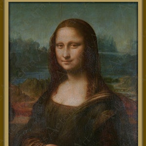 da Vinci, Leonardo. Mona Lisa, c. 1503-1505, Hi Res Giclée Print, Faithful to Original Art, 20.8" x 30.2" (53cm x 76.8cm) + Frame/Border.