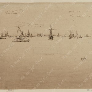 Whistler, James McNeill. The Turret Ship. Print Reproduction of Original Etching on Paper. Fine Art. Gift for Home. Wall art/Wall decor.