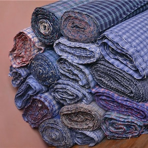 Changstudio Vintage Shanghai Handwoven Cotton fabric Sold by Meter/ Old Fashion Authentic Chinese Cotton Thick Fabric Sewing Supply/ 上海崇明手织布