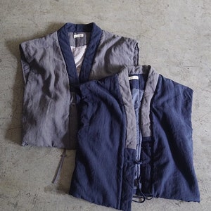 Changstudio 100% Washed Cotton Vest for Winter Soft as Cloud Keep You Warm While Stylish/ Chinese Quilting Cotton Vest Natural Dyed/中式衍缝夹棉背心