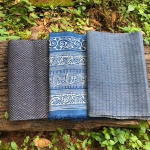 Changstudio Old Handmade Pure Natural Fiber Woven Fabric from Minority Group of Yunnan/Batik with Indigo Plants/Home Deco DIY Supply
