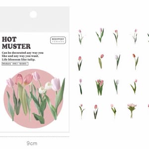 40 pegatinas en escamas - Tulipán