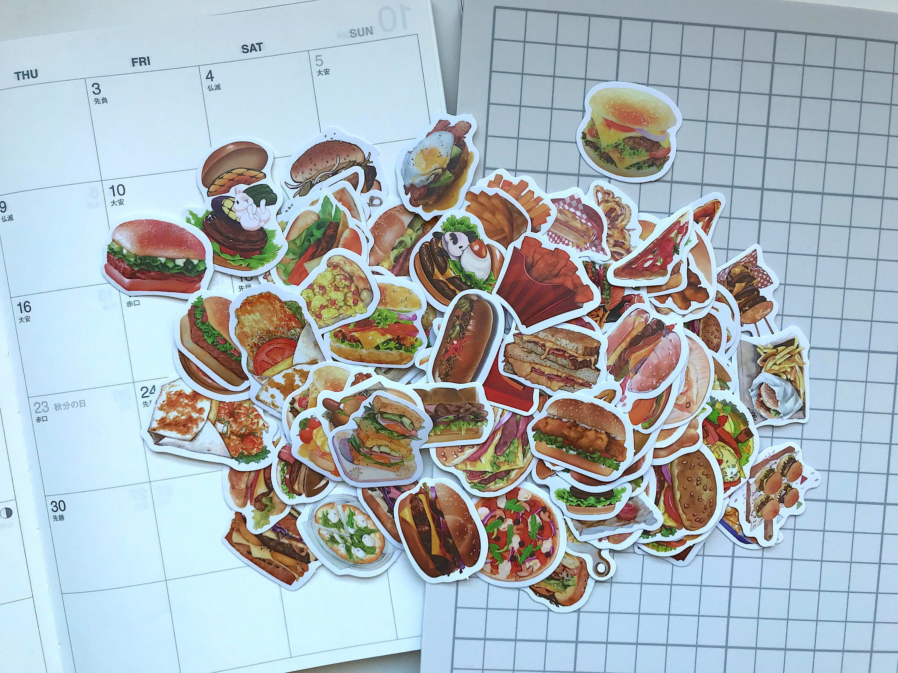100pc Fast Food Stickers Pack Food Bullet Stickers Journal - Etsy Australia