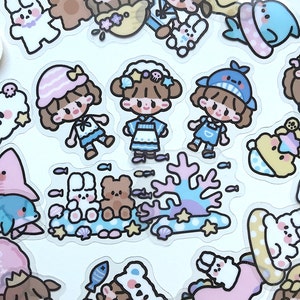 40pc Mignon Ocean Theme Stickers Set | | des dauphins Autocollants de requin | | d’autocollants BuJo | de scrapbooking | de bricolage d’art | Card Deco Autocollant pour enfant