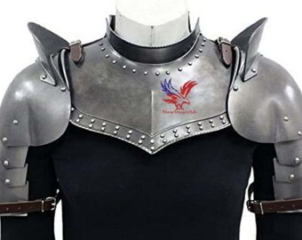 Medieval Shoulder Armor Knight Pauldron Pair Knights Larp Gorget Steel 18 gauge 