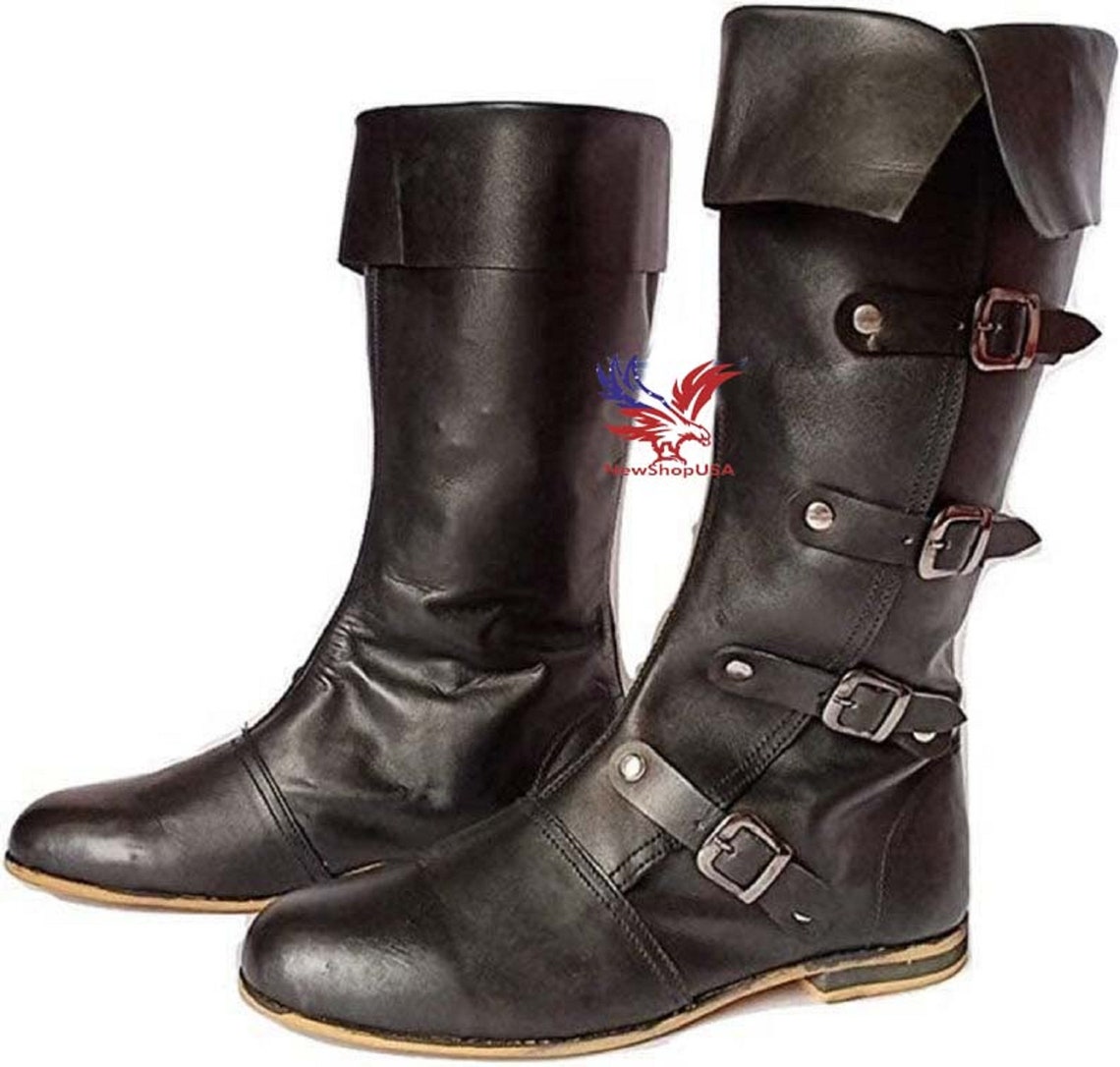 Medieval Leather Boots RENAISSANCE Viking Pirate Boots Mans - Etsy