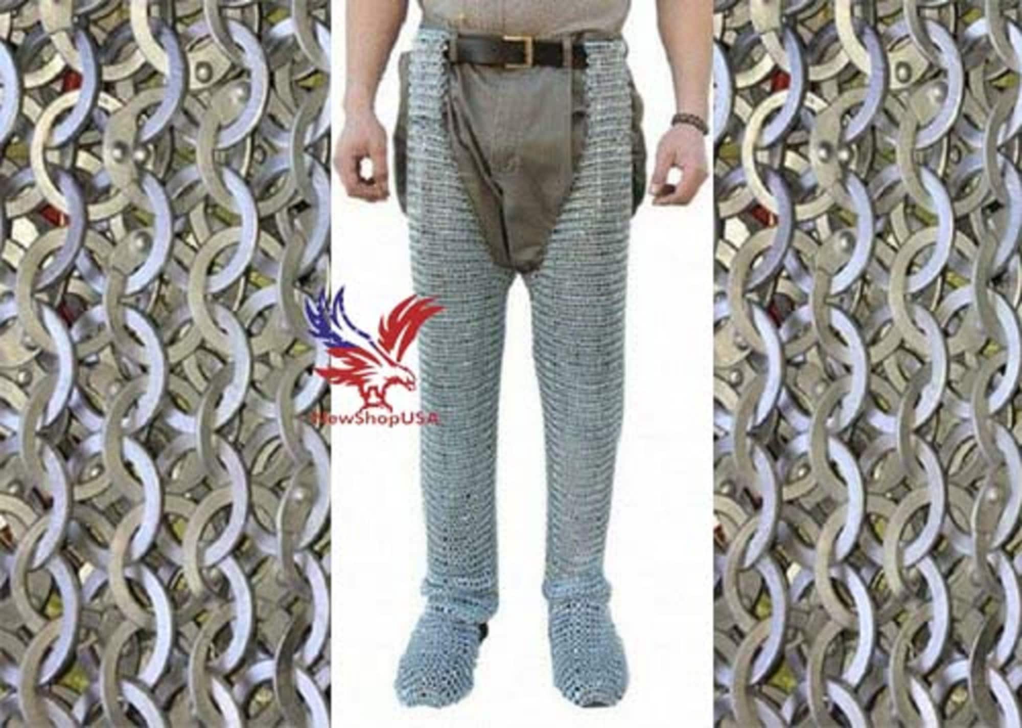 Mail Chausses, hand knit faux chain mail leggings for fantasy, SCA