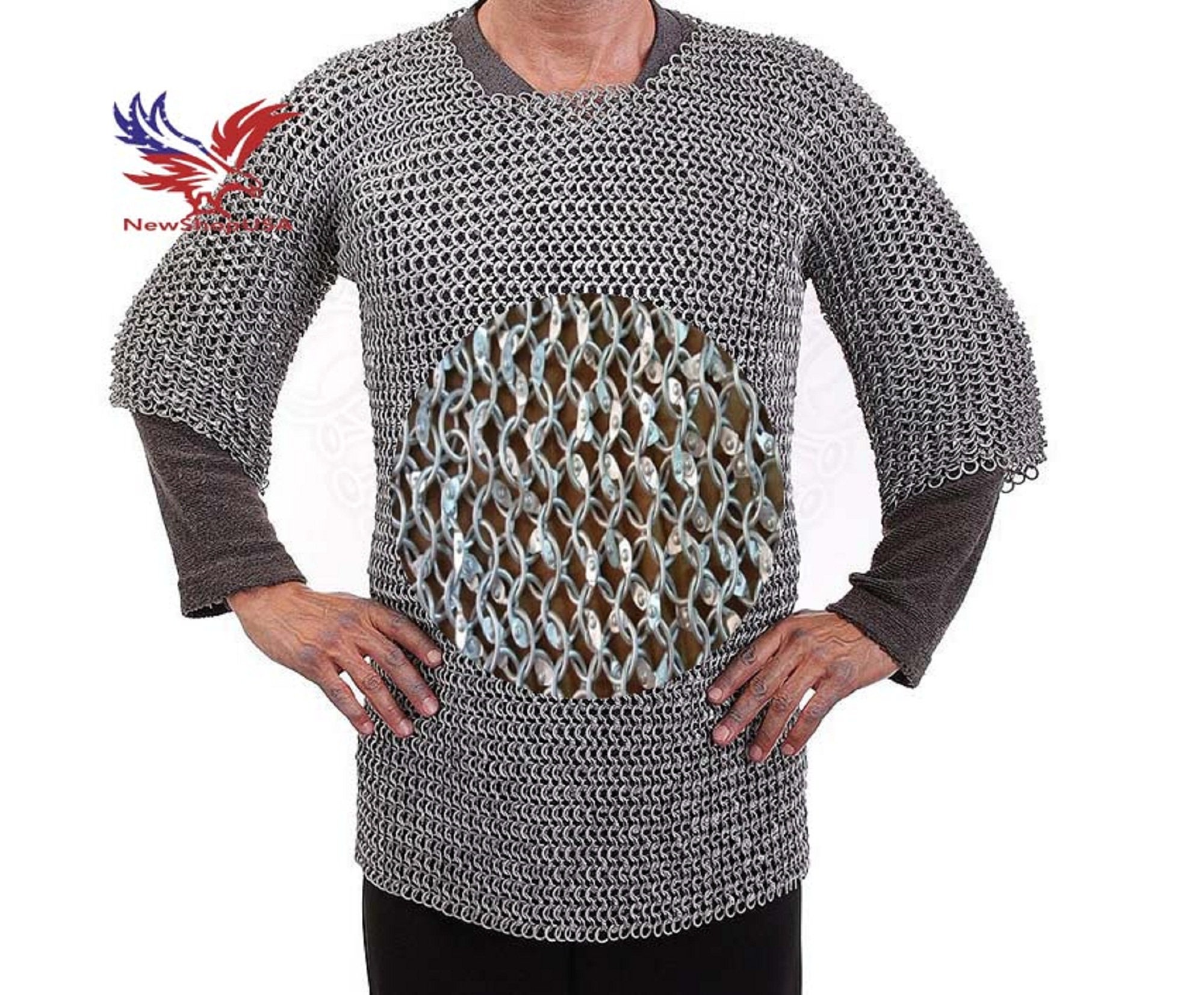 Riveted chain mail shirt for the late medieval outfit