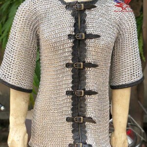 Details about / Halloween GiftFlat Riveted Flat Washer Chain mail 9 mm M Size Half Sleeve Black