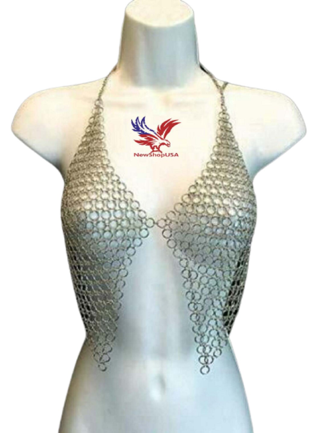 Sexy Alumnium New Chainmail Bra Top 