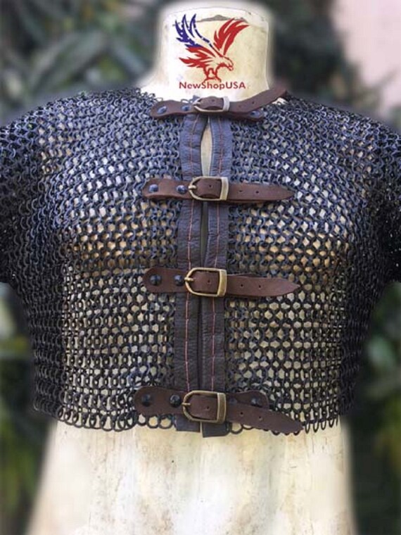 Chainmail Shirt with Flat Solid Rings or Round Rings