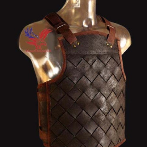 Mercenary Leather Body Armour Brown Weave Larp for Easter Etsy