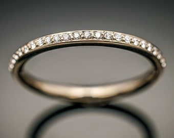 Eternity/Memory - ring 750/- white gold with 50 flawless diamonds
