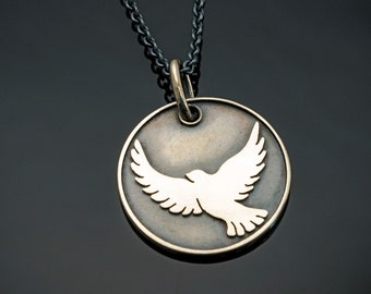 Liberty dove 925/- silver with anchor chain