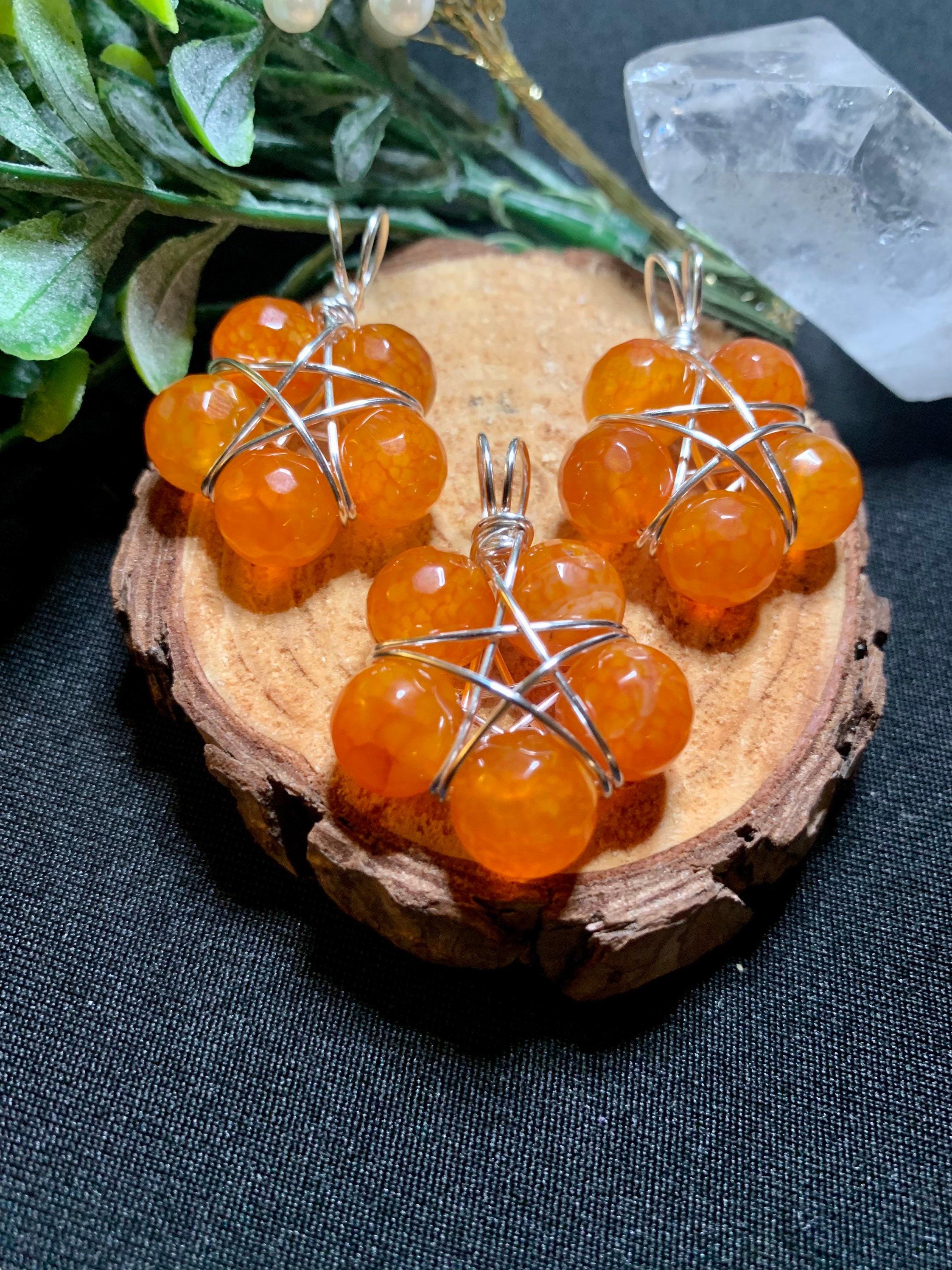 Star Flower Pendant Necklace | Star Bead Pendant| Wire