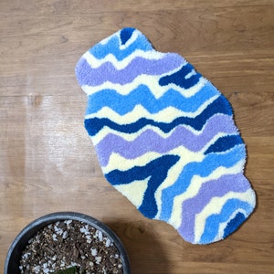 Pastel colored cloud dreams hand tufted rug