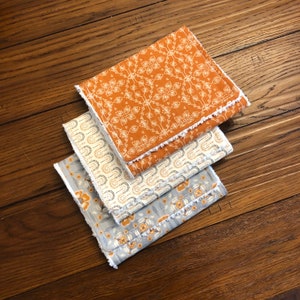Burp Cloths - Baby Girl Burp Cloth Set - Cotton Chenille Burp Cloths - Set of 3 Burp Cloths - Modern Burp Rag - Floral - Rainbow