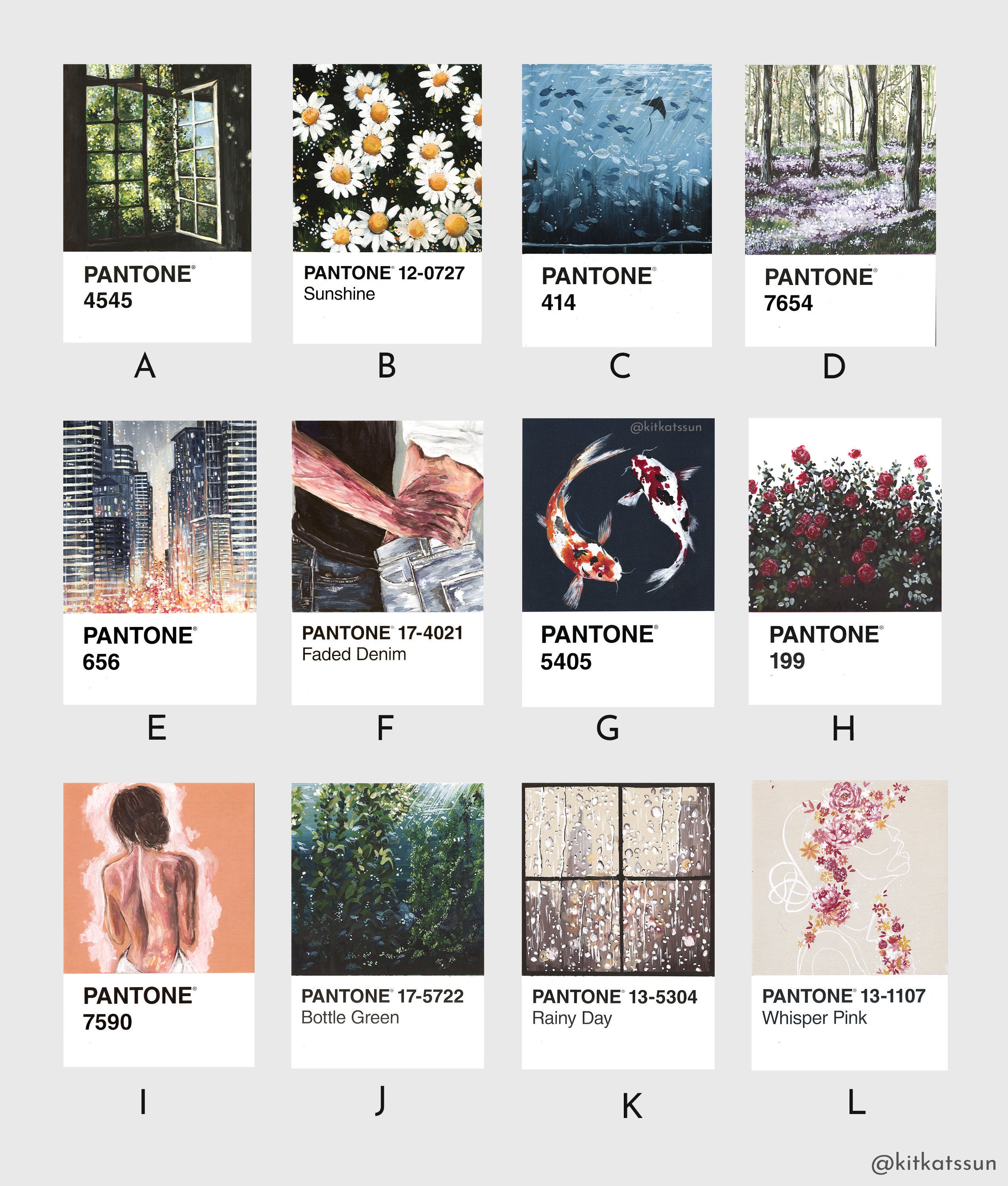 4 PACK Pantone Challenge Bundle / Giclee Fine Art Prints Etsy