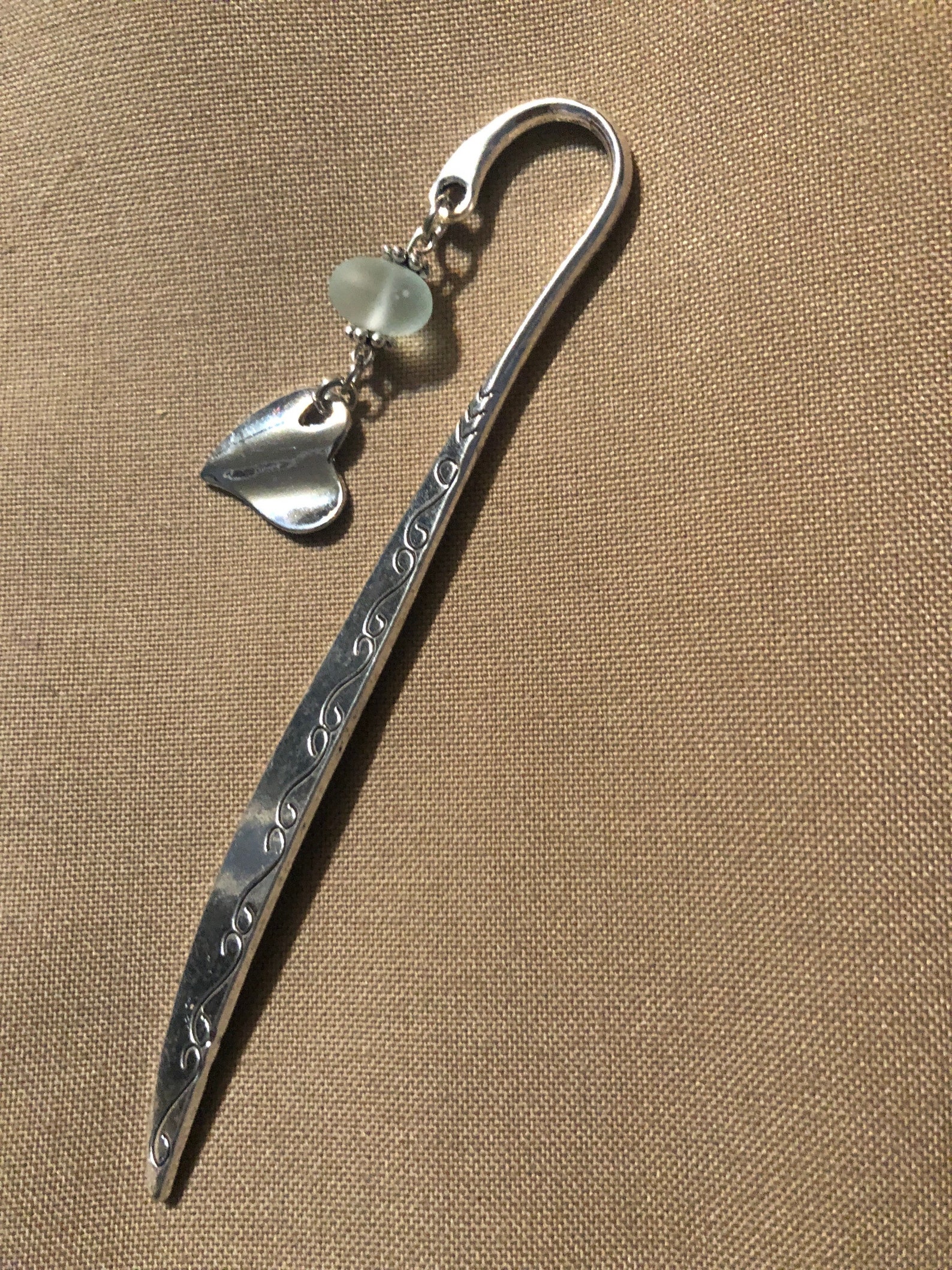 Antique Silver Bookmark 4 1/2 inch Bookmark with Blue sea Etsy