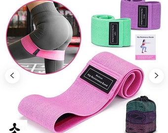 Resistance Bands (Set of 3) for Legs and Butt -  Exercise Bands Set Booty Bands Hip Bands Wide Workout Bands Resistance Loop