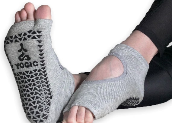Yoga Socks With Grips for Women Pilates Tan Toe Socks Women's