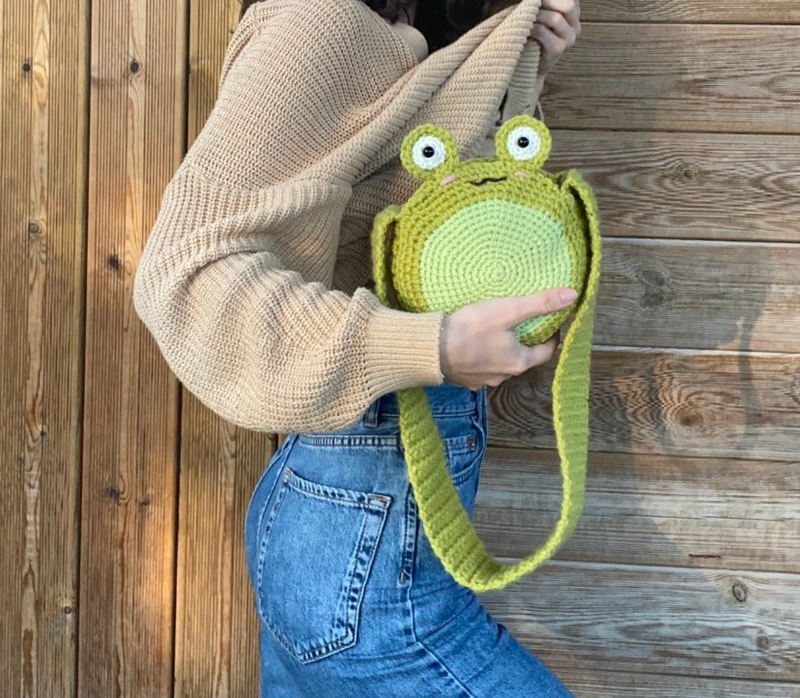 Cute handmade frog bag Etsy