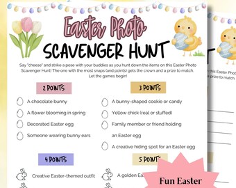 Easter Photo Scavenger Hunt, Spring Activity Christian Preschool Kids Ministry Holy Week Printable Sunday School Easter Activities For Kids
