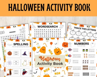 Halloween Activity Book For Kids | Preschool Halloween Activities Kids Activity Book | Toddler Halloween Busy Book | Halloween Puzzles