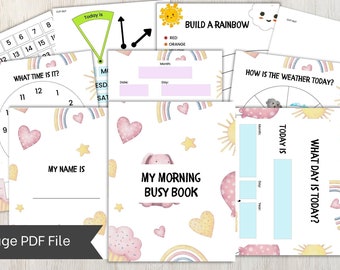 Toddler Busy Book Montessori Busy Book | Weather Busy Book Toddler Busy Books | Pre K Busy Book Homeschool Busy Book PDF Toddler Busy Binder