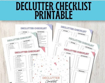 Declutter Checklist Printable Spring Cleaning, Declutter Printable Declutter Planner, Moving Checklist New Home Checklist Declutter Tracker