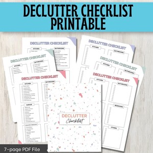 Declutter Checklist Printable Spring Cleaning, Declutter Printable Declutter Planner, Moving Checklist New Home Checklist Declutter Tracker