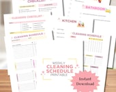 Weekly Cleaning Schedule Zone Cleaning Checklist, Spring Cleaning House Cleaning Weekly Checklist, Master Cleaning List Deep Cleaning Guide