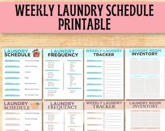 Laundry Schedule Laundry Checklist, Laundry Planner Laundry List, Laundry Tracker Laundry Guide, Cleaner Caregiver Checklist, ADHD Cleaning