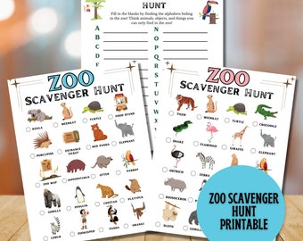 Zoo Scavenger Hunt Zoo Treasure Hunt, Birthday Scavenger Hunt, Zoo Birthday Party Zoo Activities, Family Zoo Trip, Birthday Party Hunt