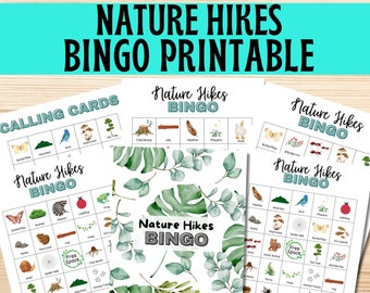 Nature Bingo Nature Hikes Bingo Printable, Nature Hunt Kids Bingo, Camping Bingo Summer Bingo Game, Camping Activities Camping Memory Game