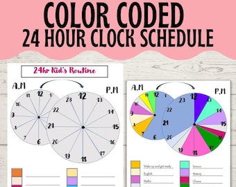 24 Hour Routine Clock Schedule Kids Routine Chart | Routine Clock For Kids | Custom Clock Schedule | Preschool Toddler Schedule Chore Clock