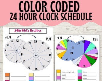 24 Hour Routine Clock Schedule Kids Routine Chart | Routine Clock For Kids | Custom Clock Schedule | Preschool Toddler Schedule Chore Clock