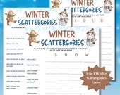 Winter Scattergories, Winter Party Games Winter Classroom Games Class Party Games, Holiday Party Games, Ice Breaker Game Family Reunion Game