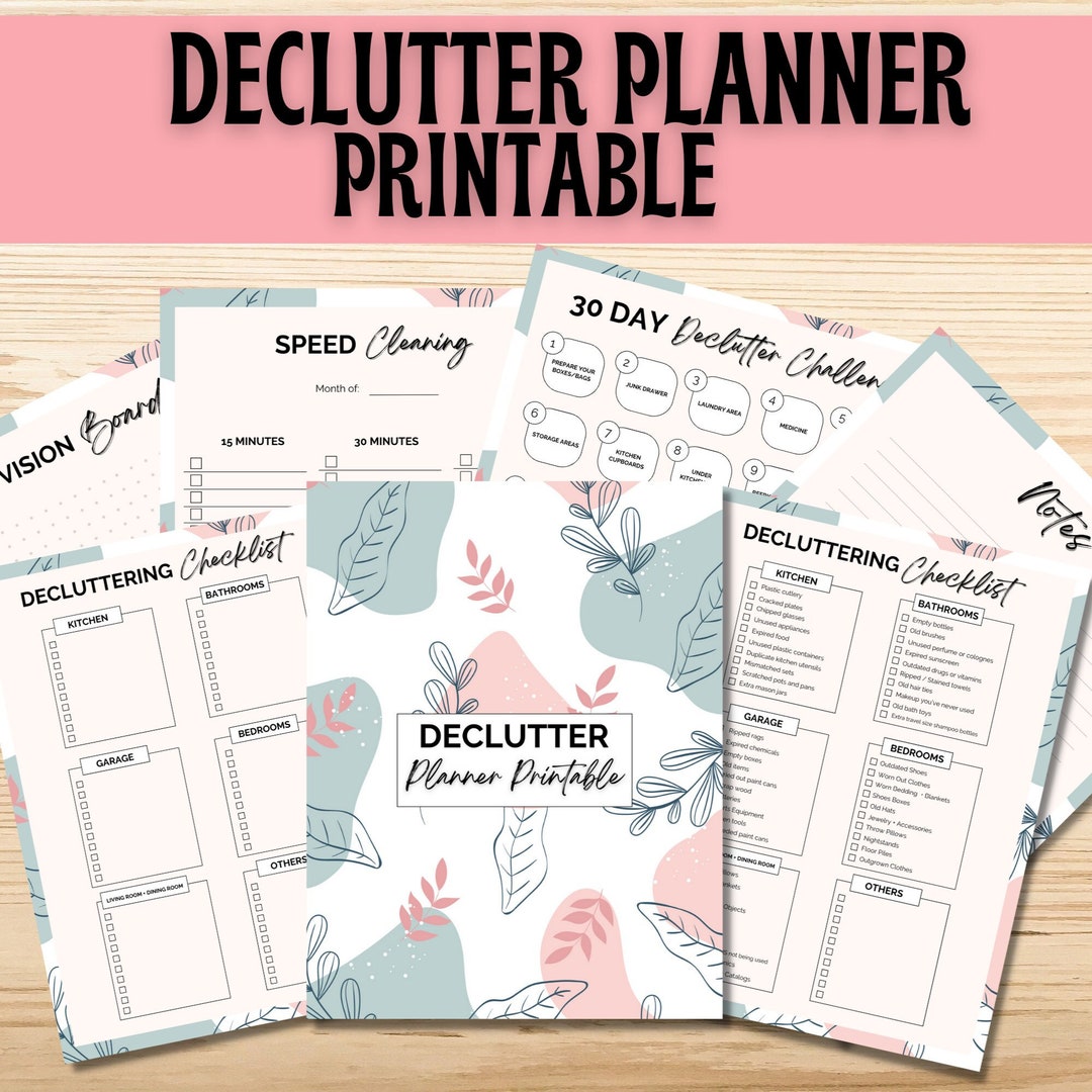 Declutter Planner Printable Declutter Checklist Declutter Challenge
