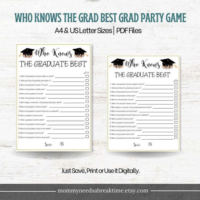 How Well Do You Know the Graduate, College Graduation Who Knows Best ...