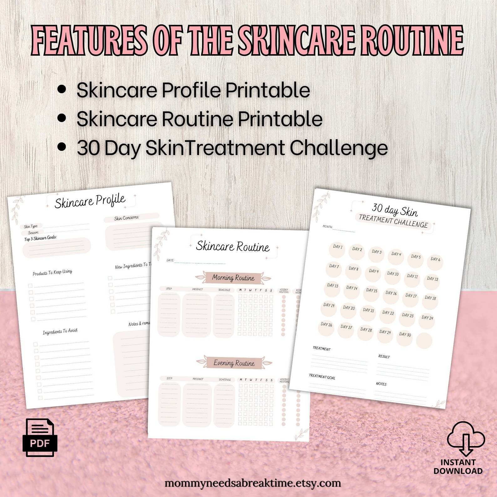 Skin Care Routine Printable Fillable Skin Care Products Skin Care ...