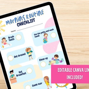 Kids morning routine bedtime checklist
