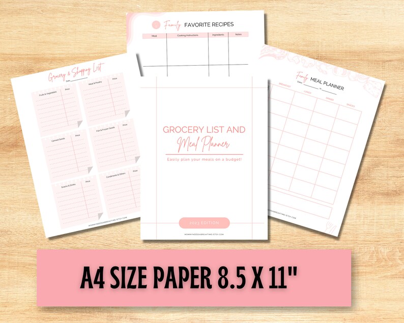 Printable Grocery List and Meal Planner Grocery Shopping List Printable ...