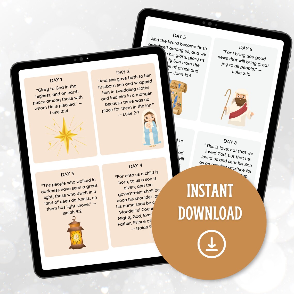 Advent Scripture Cards for Kids, Scripture Calendar Kids Advent ...