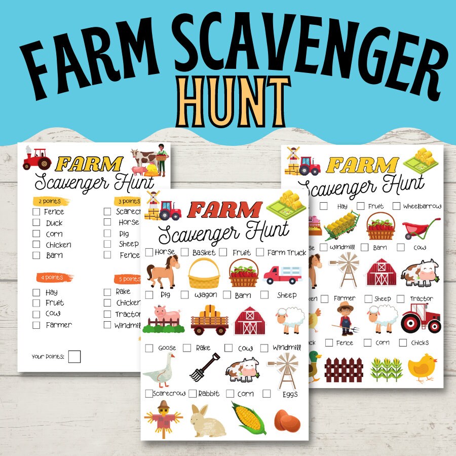 Editable Farm Scavenger Hunt Printable On The Farm Scavenger | Etsy