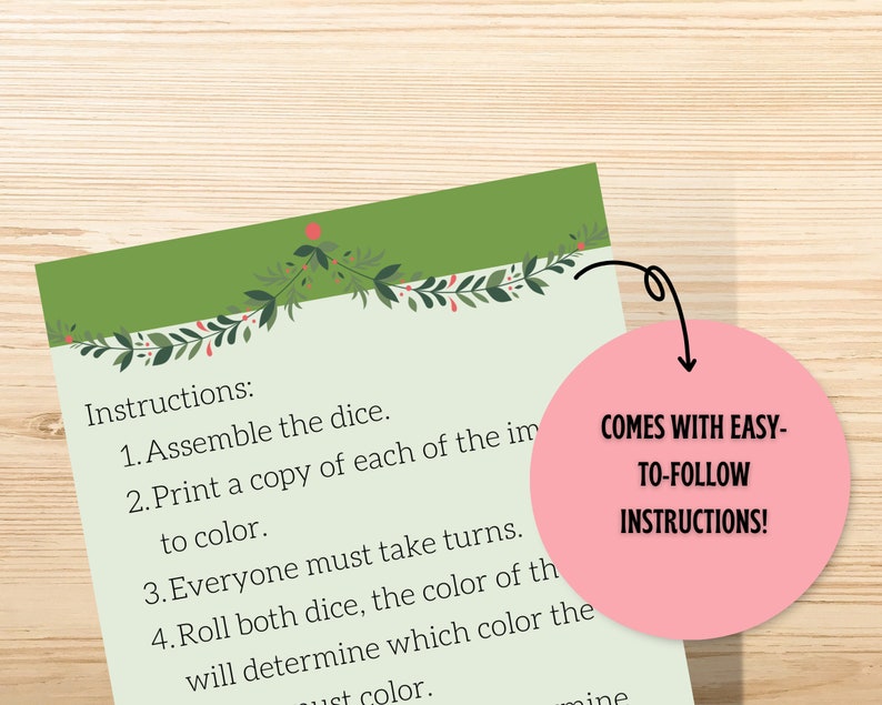 Christmas Dice Game Printable | Christmas Roll and Color Dice Game ...