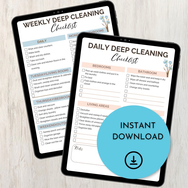 Deep cleaning checklist printable whole house deep cleaning checklist cleaning planner deep clean checklist cleaning schedule cleaning printable